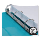 Samsill® Earth’s Choice Plant-Based Durable Fashion View Binder, 3 Rings, 2" Capacity, 11 x 8.5, Turquoise, 2/Pack (SAMU86677) Pack of 2