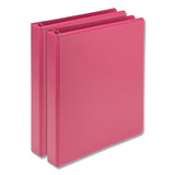 Samsill® Earth’s Choice Plant-Based Durable Fashion View Binder, 3 Rings, 1" Capacity, 11 x 8.5, Berry, 2/Pack (SAMU86376) 1 Pack of 2