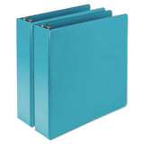 Samsill® Earth’s Choice Plant-Based Durable Fashion View Binder, 3 Rings, 2" Capacity, 11 x 8.5, Turquoise, 2/Pack (SAMU86677) Pack of 2