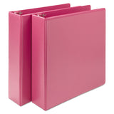 Samsill® Earth’s Choice Plant-Based Durable Fashion View Binder, 3 Rings, 2" Capacity, 11 x 8.5, Berry, 2/Pack (SAMU86676) 1 Pack of 2