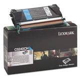 Lexmark™ C5240CH Return Program High-Yield Toner, 5,000 Page-Yield, Cyan (LEXC5240CH) Each