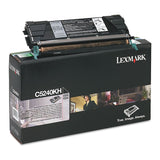 Lexmark™ C5240KH Return Program High-Yield Toner, 8,000 Page-Yield, Black (LEXC5240KH) Each