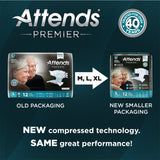 Attends® Premier Unisex Adult Incontinence Brief Large Disposable Heavy Absorbency (1128074_CS) 48/CS