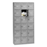 Tennsco Box Compartments, Triple Stack, 36w x 18d x 72h, Medium Gray (TNNBS6121812CMG) Each