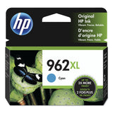 HP HP 962XL, (3JA00AN) High-Yield Cyan Original Ink Cartridge (HEW3JA00AN) Each