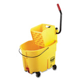 Rubbermaid WaveBrake 2.0 Bucket/Wringer Combos, 8.75 gal, Side Press with Drain, Yellow (RCP2031764) Each
