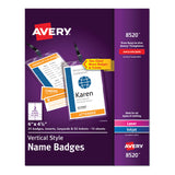 Avery® Lanyard-Style Badge Holder w/Laser/Inkjet Inserts, Top Load, 4.25 x 6, WE, 25/PK (AVE8520) Pack of 25