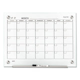 Quartet® Infinity Magnetic Glass Calendar Board, One Month, 24 x 18, White Surface (QRTGC2418F) Each