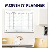 Quartet® Infinity Magnetic Glass Calendar Board, One Month, 24 x 18, White Surface (QRTGC2418F) Each