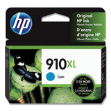 HP HP 910XL, (3YL62AN) High-Yield Cyan Original Ink Cartridge (HEW3YL62AN) Each