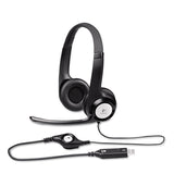 Logitech® H390 Binaural Over The Head USB Headset with Noise-Canceling Microphone, Black (LOG981000014) Each