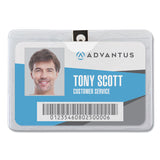 Advantus ID Badge Holders with Clip, Horizontal, Clear 4.13" x 3.38" Holder, 3.88" x 3" Insert, 50/Pack (AVT75456) Box of 50