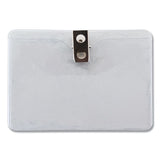 Advantus ID Badge Holders with Clip, Horizontal, Clear 4.13" x 3.38" Holder, 3.88" x 3" Insert, 50/Pack (AVT75456) Box of 50