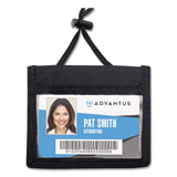 Advantus ID Badge Holders with Convention Neck Pouch, Horizontal, Black/Clear 5" x 4.25" Holder, 2.75" x 4" Insert, 48" Cord, 12/Pack (AVT75452) Pack of 12