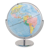 Advantus 12-Inch Globe with Blue Oceans, Silver-Toned Metal Desktop Base, Full-Meridian (AVT30502) Each