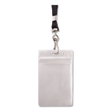 Advantus Resealable ID Badge Holders, J-Hook and 36" Lanyard, Vertical, Frosted 3.68" x 5" Holder, 2.38" x 3.75" Insert, 20/Pack (AVT91131) Pack of 20