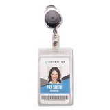 Advantus Resealable ID Badge Holders with 30" Cord Reel, Vertical, Frosted 3.68" x 5" Holder, 2.5" x 4" Insert, 10/Pack (AVT91129) Pack of 10