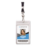 Advantus Resealable ID Badge Holders, J-Hook and 36" Lanyard, Vertical, Frosted 3.68" x 5" Holder, 2.38" x 3.75" Insert, 20/Pack (AVT91131) Pack of 20