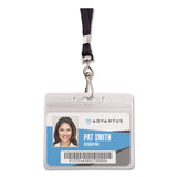 Advantus Resealable ID Badge Holders, J-Hook and 36" Lanyard, Horizontal, Frosted 4.13" x 3.75" Holder, 3.88" x 2.63" Insert, 20/Pack (AVT91132) Pack of 20