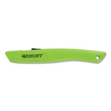 Westcott® Safety Ceramic Blade Box Cutter, 0.5" Blade, 6.15" Plastic Handle, Green (ACM17519) Each
