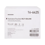 McKesson Sterilization Pouch Ethylene Oxide (EO) Gas / Steam 7-1/2 X 13 Inch Transparent Blue / White Self Seal Paper / Film (960945_BX) 200/BX