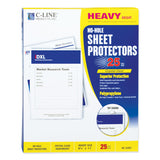 C-Line® Top-Load No-Hole Sheet Protectors, Heavyweight, Clear, 2" Capacity, 25/Box (CLI62907) Box of 25