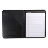 Samsill® Contrast Stitch Leather Padfolio, 8 1/2 x 11, Leather, Black (SAM71710) Each