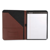 Samsill® Contrast Stitch Leather Padfolio, 8 1/2 x 11, Leather, Tan (SAM71716) Each