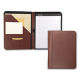 Samsill® Contrast Stitch Leather Padfolio, 8 1/2 x 11, Leather, Tan (SAM71716) Each