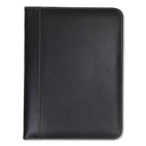 Samsill® Contrast Stitch Leather Padfolio, 8 1/2 x 11, Leather, Black (SAM71710) Each