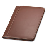 Samsill® Contrast Stitch Leather Padfolio, 8 1/2 x 11, Leather, Tan (SAM71716) Each