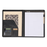 Samsill® Slimline Padfolio, Leather-Look/Faux Reptile Trim, Writing Pad, Black (SAM71220) Each