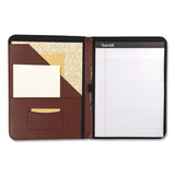 Samsill® Contrast Stitch Leather Padfolio, 8 1/2 x 11, Leather, Tan (SAM71716) Each