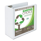 Samsill® Earth's Choice Plant-Based Round Ring View Binder, 3 Rings, 5" Capacity, 11 x 8.5, White (SAM18907) Each