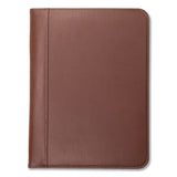 Samsill® Contrast Stitch Leather Padfolio, 8 1/2 x 11, Leather, Tan (SAM71716) Each