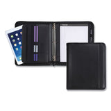 Samsill® Professional Zippered Pad Holder/Ring Binder, Pockets, Writing Pad, Vinyl Black (SAM15650) Each