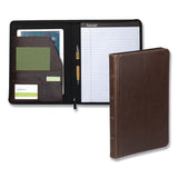 Samsill® Vintage Hardback Zipper Portfolio, Vinyl, Dark Brown, 11 x 8.5 (SAM70836) Each