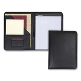 Samsill® Contrast Stitch Leather Padfolio, 8 1/2 x 11, Leather, Black (SAM71710) Each