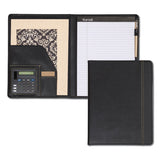 Samsill® Slimline Padfolio, Leather-Look/Faux Reptile Trim, Writing Pad, Black (SAM71220) Each