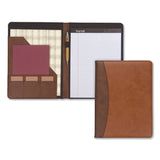Samsill® Two-Tone Padfolio with Spine Accent, 10.6w x 14.25h, Polyurethane, Tan/Brown (SAM71656) Each