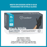 CareStock™ Exam Glove X-Large NonSterile Nitrile Standard Cuff Length Fully Textured Black Not Rated (1230895_CS) 2300/CS