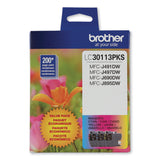 Brother LC3011 Ink, 200 Page-Yield, Cyan/Magenta/Yellow (BRTLC30113PKS) Pack of 3