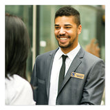 Avery® The Mighty Badge Name Badge Holder Kit, Horizontal, 3 x 1, Inkjet, Gold, 10 Holders/ 80 Inserts (AVE71203) Pack of 10