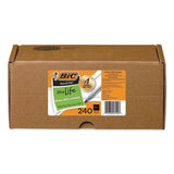 BIC® Round Stic Xtra Life Ballpoint Pen Xtra-Value Pack, Stick, Medium 1 mm, Black Ink, Translucent Frost Barrel, 240/Carton (BICGSM240BK) Case of 240