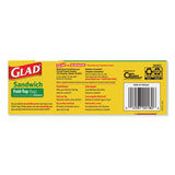 Glad® Fold-Top Sandwich Bags, 6.5" x 5.5", Clear, 180/Box, 12 Boxes/Carton (CLO60771) Case of 12