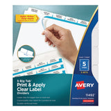 Avery® Print and Apply Index Maker Clear Label Dividers, Big Tab, 5-Tab, White Tabs, 11 x 8.5, White, 5 Sets (AVE11492) Pack of 5