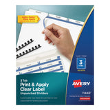 Avery® Print and Apply Index Maker Clear Label Unpunched Dividers, 3-Tab, Ltr, 25 Sets (AVE11442) Box of 25