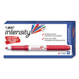 BIC® Intensity Low Odor Fine Point Dry Erase Marker, Fine Bullet Tip, Red, Dozen (BICGDE11RD) Box of 12