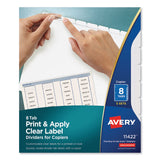 Avery® Print and Apply Index Maker Clear Label Dividers, Copiers, 8-Tab, 11 x 8.5, White, 5 Sets (AVE11422) 5 Sets of 8