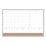 U Brands 4N1 Magnetic Dry Erase Combo Board, 35 x 23, Tan/White Surface, Silver Aluminum Frame (UBR3891U0001) Each